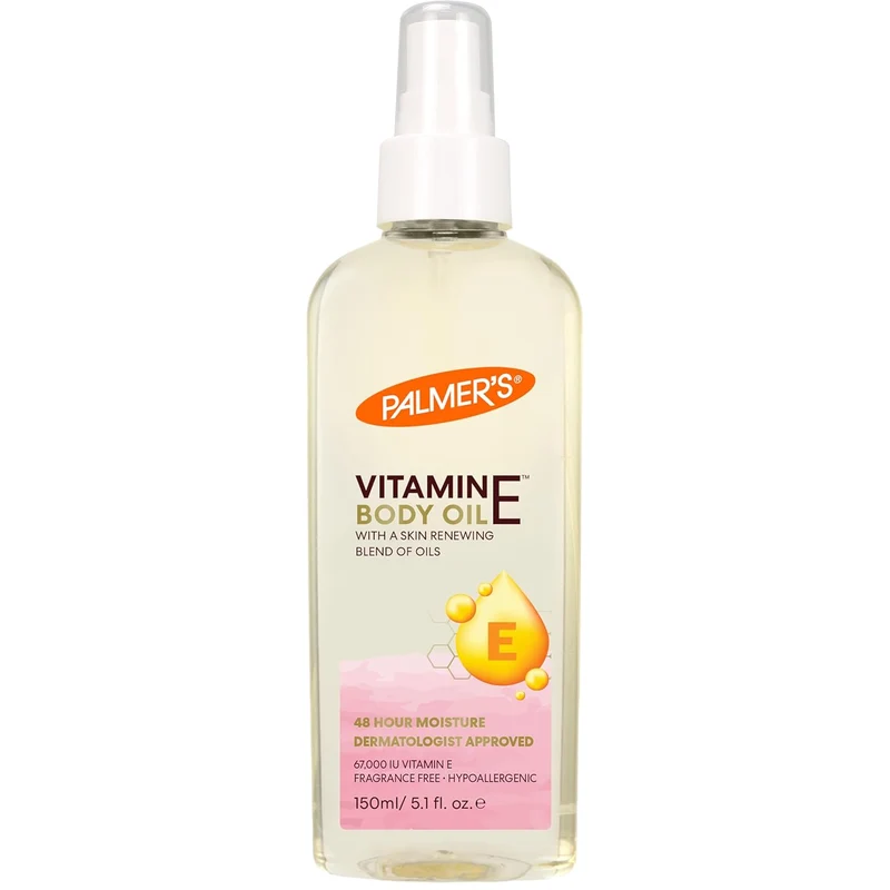 Palmer's Vitamin E Multi-Purpose Body Oil 48 HR Moisture - Fragrance Free - Hypoallergenic - 5.1 Oz
