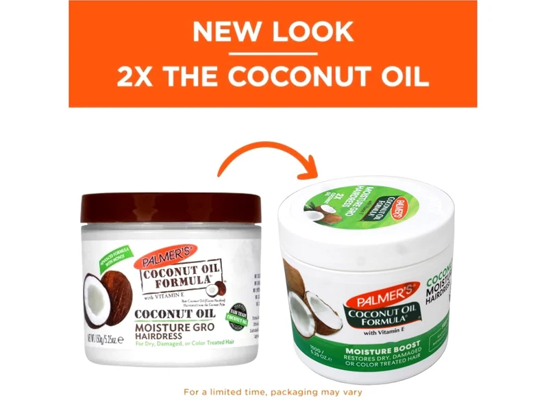 Palmer's Coconut Oil Moisture Boost Gro Hairdress Jar Restores dry damaged or Color treated Hair - 5.25 oz (155ml)