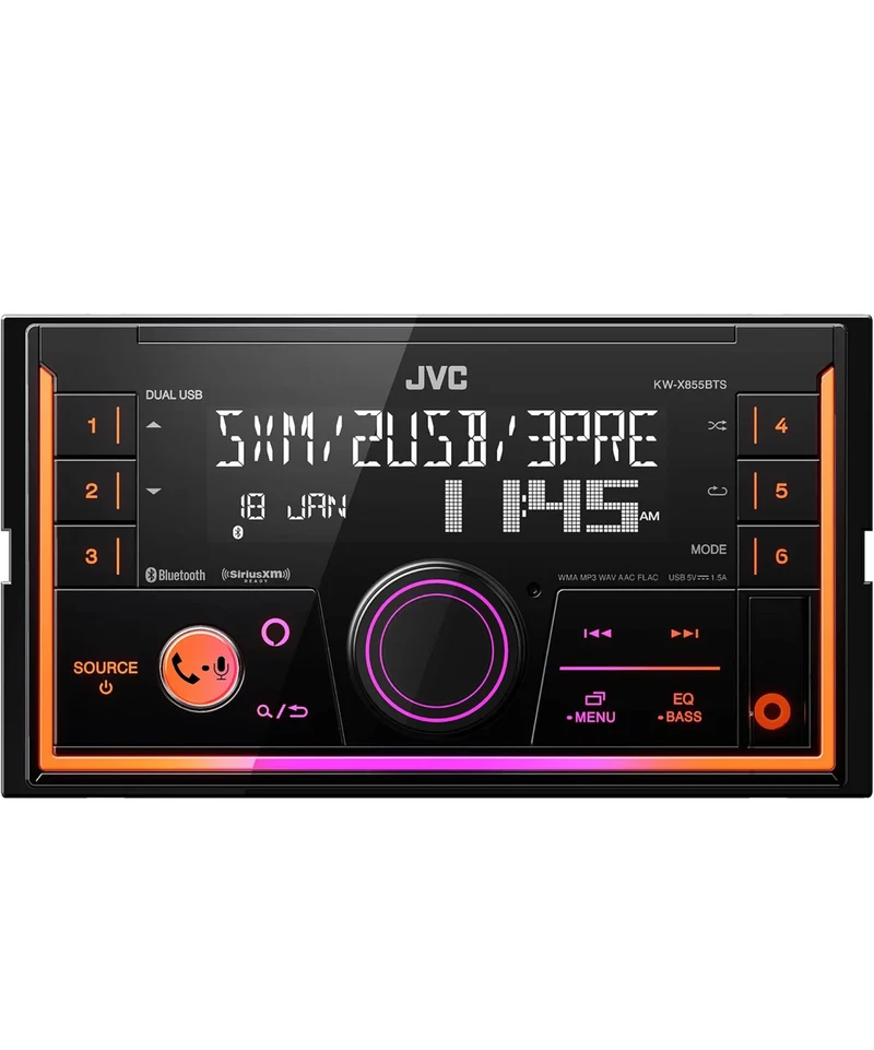 JVC KW-X855BTS Bluetooth Car Stereo Digital Media Receiver with USB Port, AM/FM Radio, MP3 Player, Amazon Alexa, Android, iPhone, Double DIN, 13-Band EQ