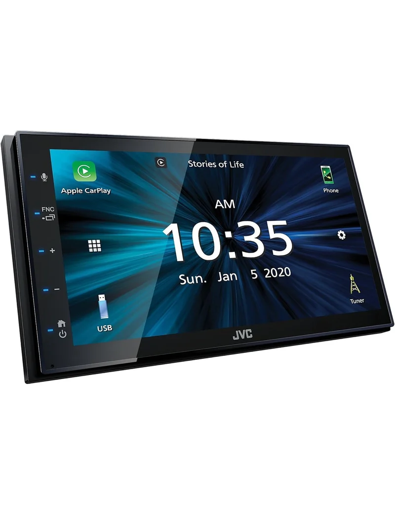 JVC KW-M560BT Apple CarPlay Android Auto Multimedia Player w/ 6.8" Capacitive Touchscreen, Bluetooth Audio and Hands Free Calling, MP3 Player, Double DIN, 13-Band EQ, SiriusXM, AM/FM Car Radio