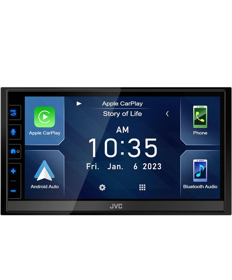 JVC KW-M780BT Apple CarPlay Android Auto Digital Media Player, Double Din, 6.8 Inch LCD Touchscreen, AM/FM, Bluetooth, MP3 Player, USB Port, iDatalink Maestro, SiriusXM, Class D Amp, Car Radio