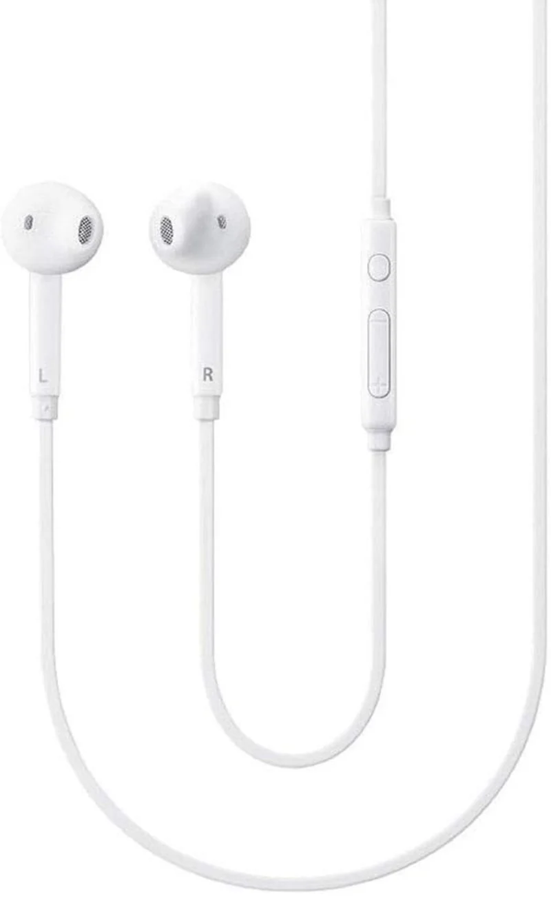 SAMSUNG Wired Earbuds Original 3.5mm in-Ear Headphones Galaxy Microphone & Volume Remote - Includes Black Velvet Carrying Pouch - White
