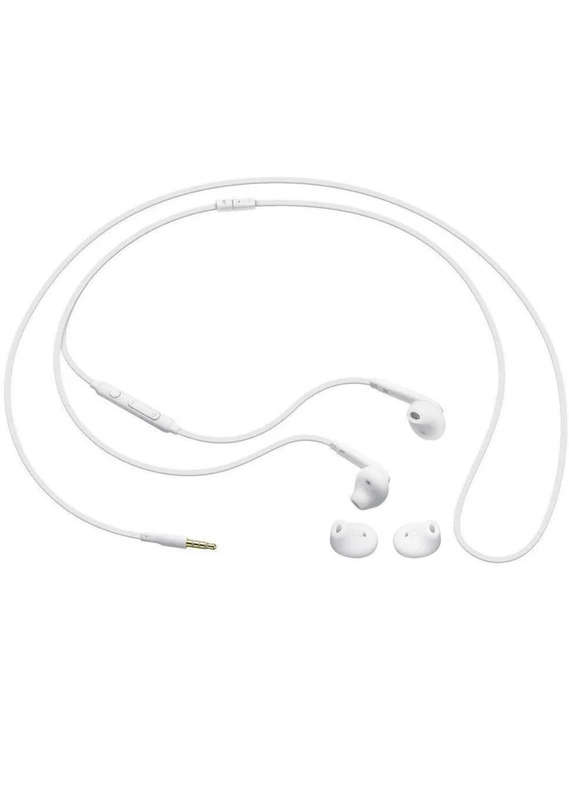SAMSUNG Wired Earbuds Original 3.5mm in-Ear Headphones Galaxy Microphone & Volume Remote - Includes Black Velvet Carrying Pouch - White