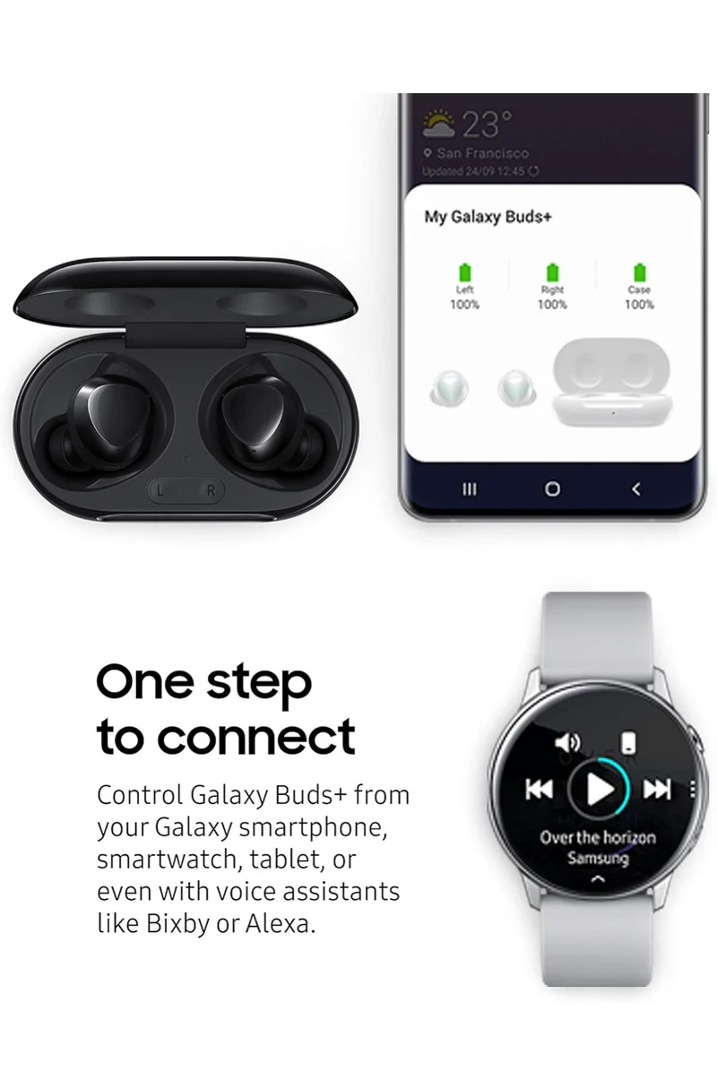 Samsung Galaxy Buds+ True Wireless Earbud Headphones - Black (Renewed)