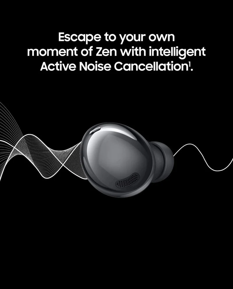 SAMSUNG Galaxy Buds Pro, Bluetooth Earbuds, True Wireless, Noise Cancelling, Charging Case, Quality Sound, Water Resistant, Phantom Black (US Version) (Renewed)