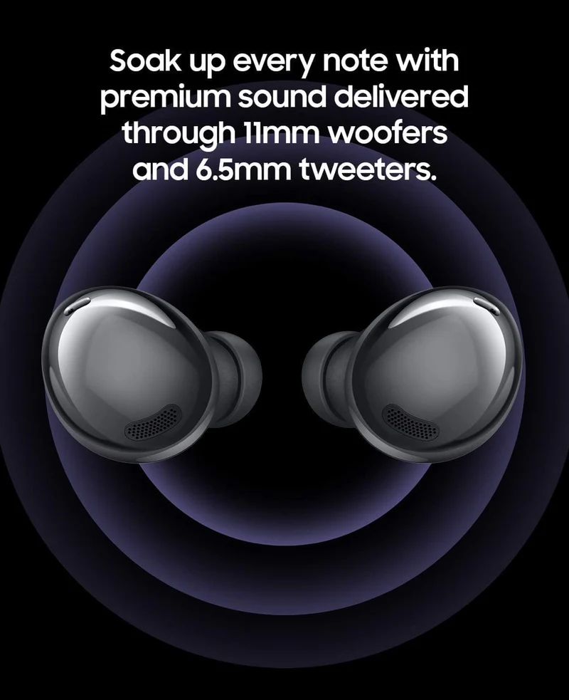 SAMSUNG Galaxy Buds Pro, Bluetooth Earbuds, True Wireless, Noise Cancelling, Charging Case, Quality Sound, Water Resistant, Phantom Black (US Version) (Renewed)