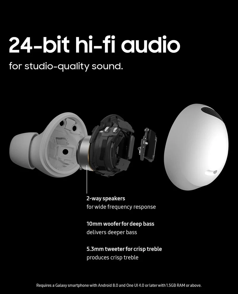 SAMSUNG Galaxy Buds 2 Pro True Wireless Bluetooth Earbuds w/ Noise Cancelling, Hi-Fi Sound Conversation Mode, IPX7 Water Resistant, Graphite (Renewed)