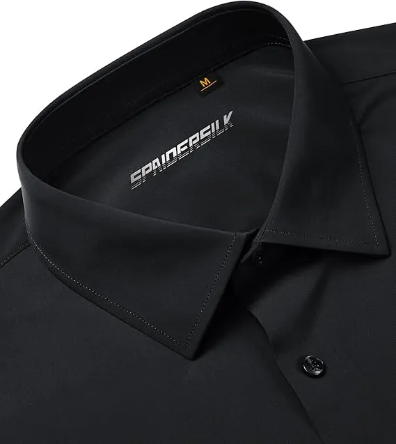 Mens Long Sleeve Slim Fit , Muscle Fit Wrinkle Free, Button Down Stretchable