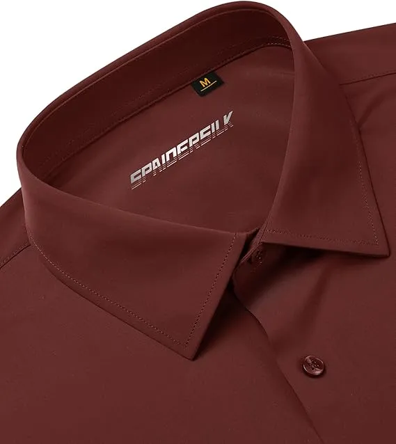 Mens Long Sleeve Slim Fit , Muscle Fit Wrinkle Free, Button Down Stretchable
