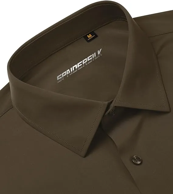 Mens Long Sleeve Slim Fit , Muscle Fit Wrinkle Free, Button Down Stretchable