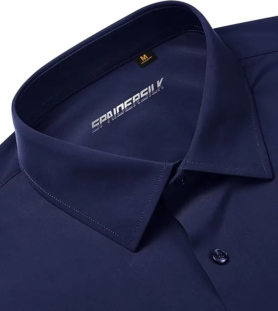 Mens Long Sleeve Slim Fit , Muscle Fit Wrinkle Free, Button Down Stretchable