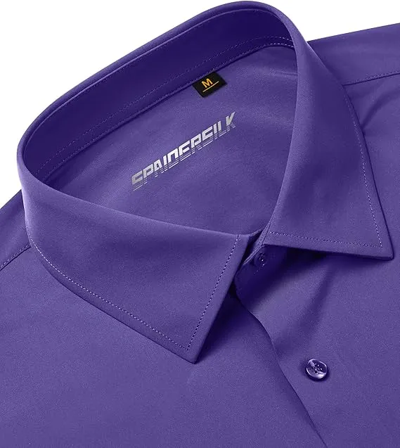 Mens Long Sleeve Slim Fit , Muscle Fit Wrinkle Free, Button Down Stretchable