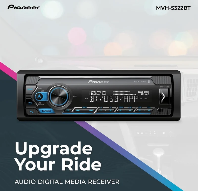 Pioneer MVH-S322BT Bluetooth Car Stereo with USB/AUX Inputs, Smartphone Connectivity, Pioneer Smart Snyc, and Hands-Free Calling for Enhanced in-Car Audio Experience