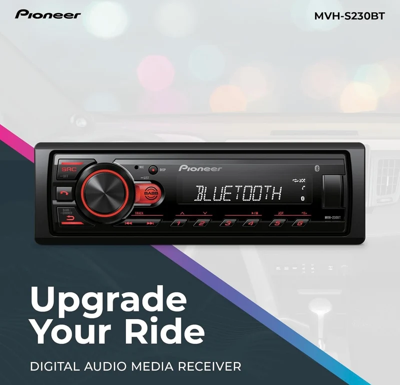 Pioneer MVH-S230BT Bluetooth Car Stereo with USB Inputs, Smartphone Connectivity, Hands-Free Calling