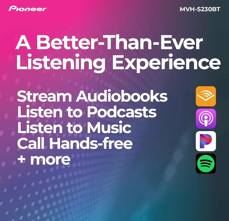 Pioneer MVH-S230BT Bluetooth Car Stereo with USB Inputs, Smartphone Connectivity, Hands-Free Calling