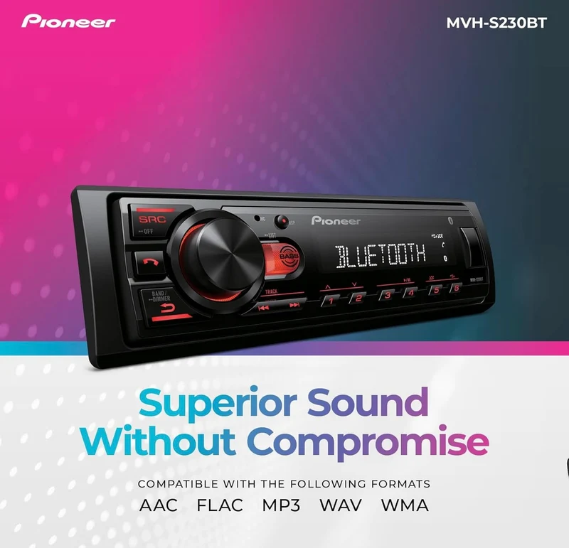 Pioneer MVH-S230BT Bluetooth Car Stereo with USB Inputs, Smartphone Connectivity, Hands-Free Calling