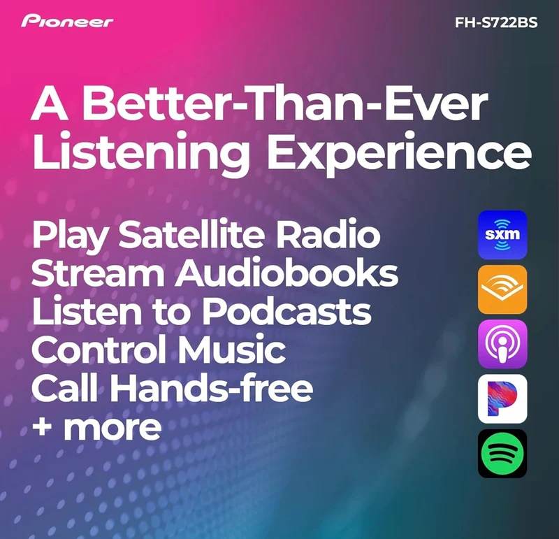 Pioneer FH-S722BS Double Din Bluetooth CD Receiver – Built in Bluetooth, USB/AUX Inputs, Pioneer Smart Sync, Hands-Free Calling, Enhanced Car Audio