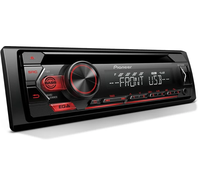 Pioneer DEH-S1200UB Single Din CD Receiver with USB/AUX Inputs, Android Compatibility Only, in-Dash Device Charging, 2-Channel Preamp Output