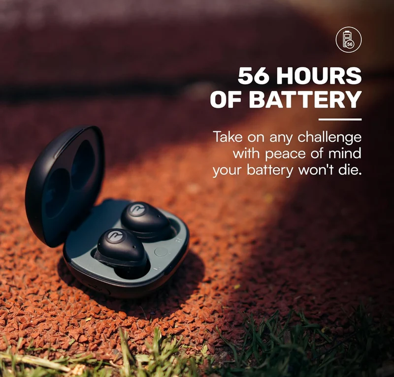 Raycon Fitness Bluetooth True Wireless Earbuds with Built in Mic 56 Hours of Battery, IPX7 Waterproof, Active Noise Cancellation, Awareness Mode, and Bluetooth 5.3 (Blue)