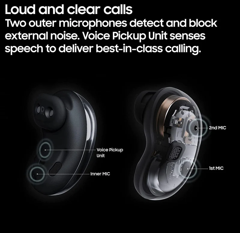 SAMSUNG Galaxy Buds Live True Wireless Earbuds US Version Active Noise Cancelling Wireless Charging Case Included, Mystic Black