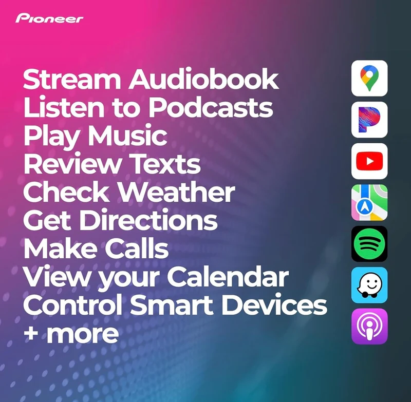 Pioneer DMH-1770NEX Double-DIN Digital Multimedia Receiver, Wired Apple CarPlay and Android Auto, 6.8” Capacitive Touchscreen