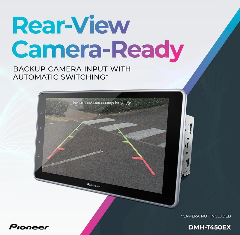 Pioneer DMH-T450EX Digital Multimedia Receiver with Weblink, 9” Capacitive Touchscreen, Double-DIN, Built-in Bluetooth, Amazon Alexa Via App, Backup Camera Compatibility