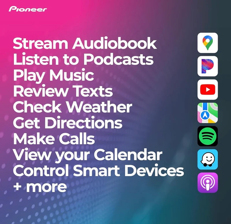 Pioneer DMH-1770NEX Double-DIN Digital Multimedia Receiver, Wired Apple CarPlay and Android Auto, 6.8” Capacitive Touchscreen