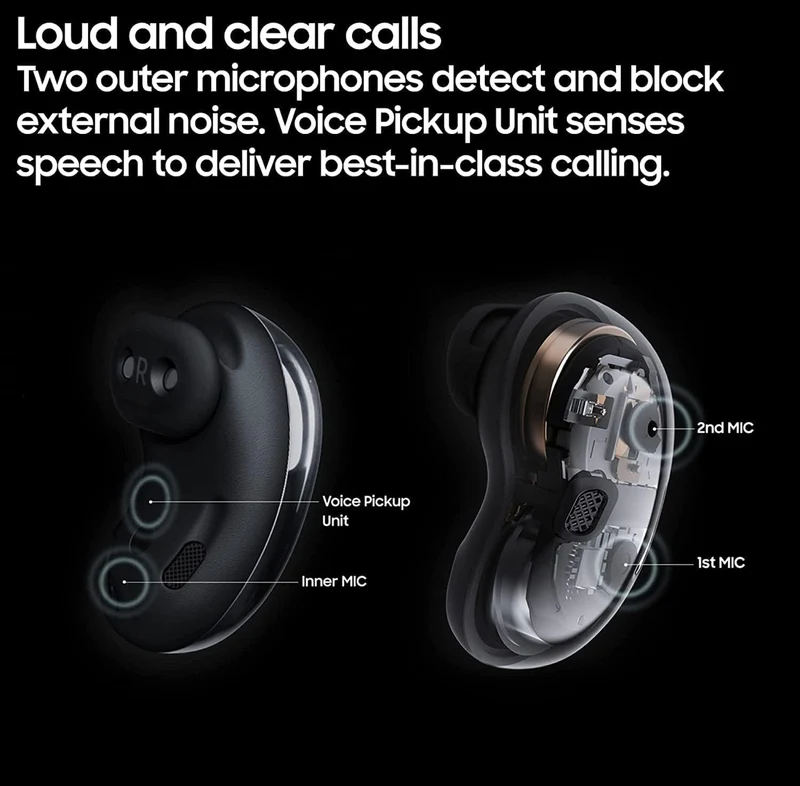 SAMSUNG Galaxy Buds Live True Wireless Earbuds US Version Active Noise Cancelling Wireless Charging Case Included, Mystic Black