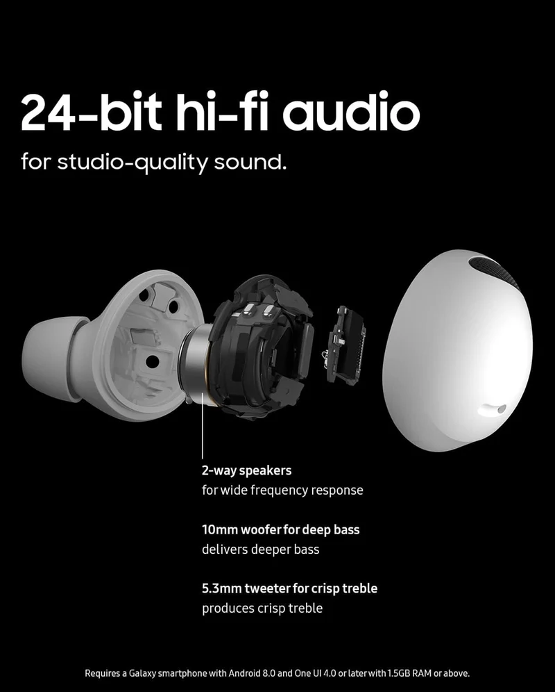 SAMSUNG Galaxy Buds 2 Pro True Wireless Bluetooth Earbuds, Noise Cancelling Comfort Fit In Ear, HD Voice, IPX7 Water Resistant, White (Renewed)