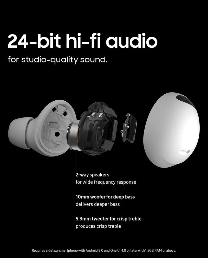 SAMSUNG Galaxy Buds 2 Pro True Wireless Bluetooth Earbuds w/ Noise Cancelling, Comfort Ear Fit, HD Voice, Conversation Mode, IPX7 Water Resistant, Graphite (Renewed)