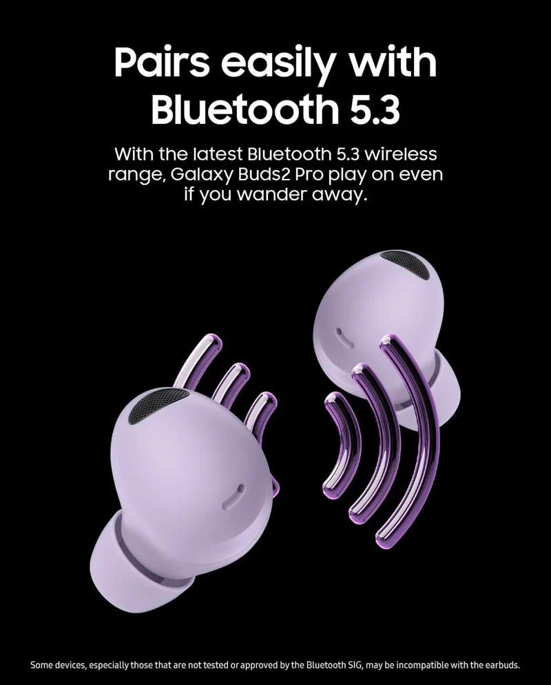 SAMSUNG Galaxy Buds 2 Pro True Wireless Bluetooth Earbuds w/ Noise Cancelling, Comfort Ear Fit, HD Voice, Conversation Mode, IPX7 Water Resistant, Graphite (Renewed)
