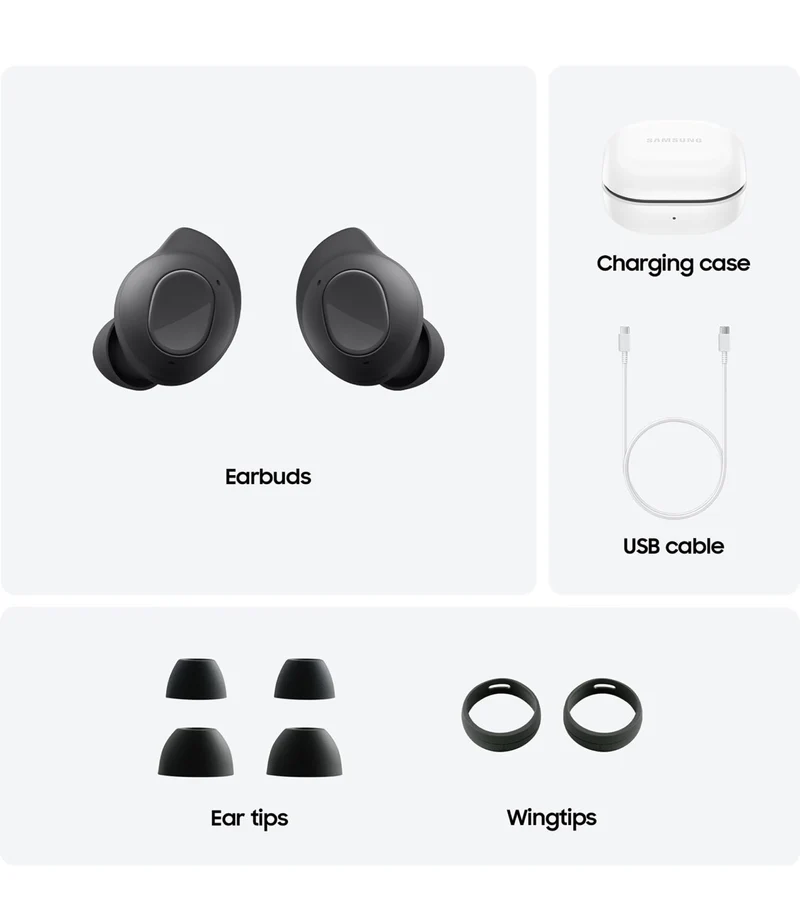 Samsung Galaxy Buds FE True Wireless Bluetooth Earbuds, Comfort and Secure in Ear Fit, Auto Switch Audio, Touch Control, Built-in Voice Assistant, Graphite [US Version, 1Yr Manufacturer Warranty]