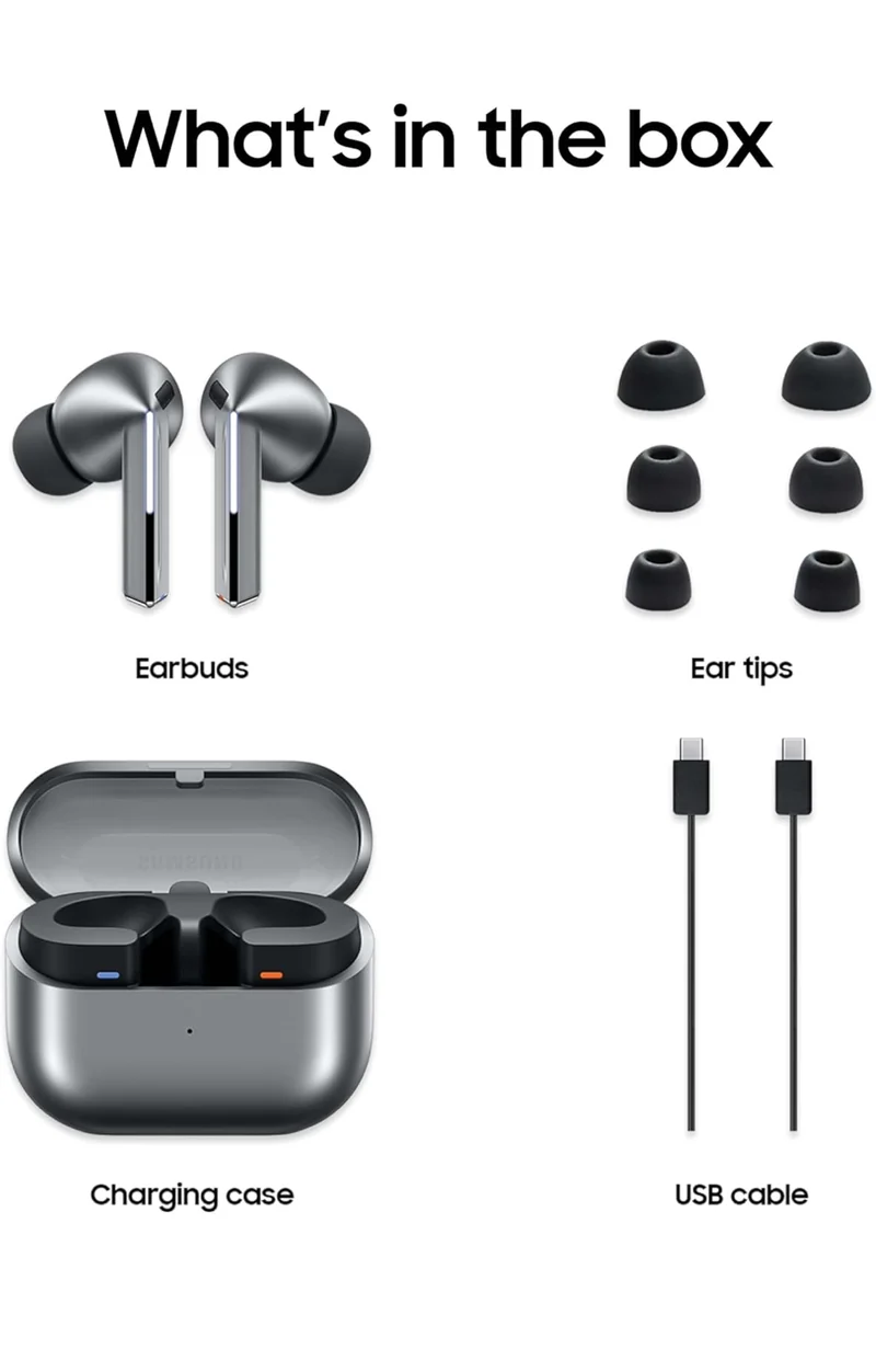 Samsung Galaxy Buds 3 Pro AI True Wireless Bluetooth Earbuds, Noise Cancelling, Sound Optimization, Redesigned Comfort Fit, Silver [US Version, Amazon Exclusive, 2Yr Warranty] Amazon's Choice