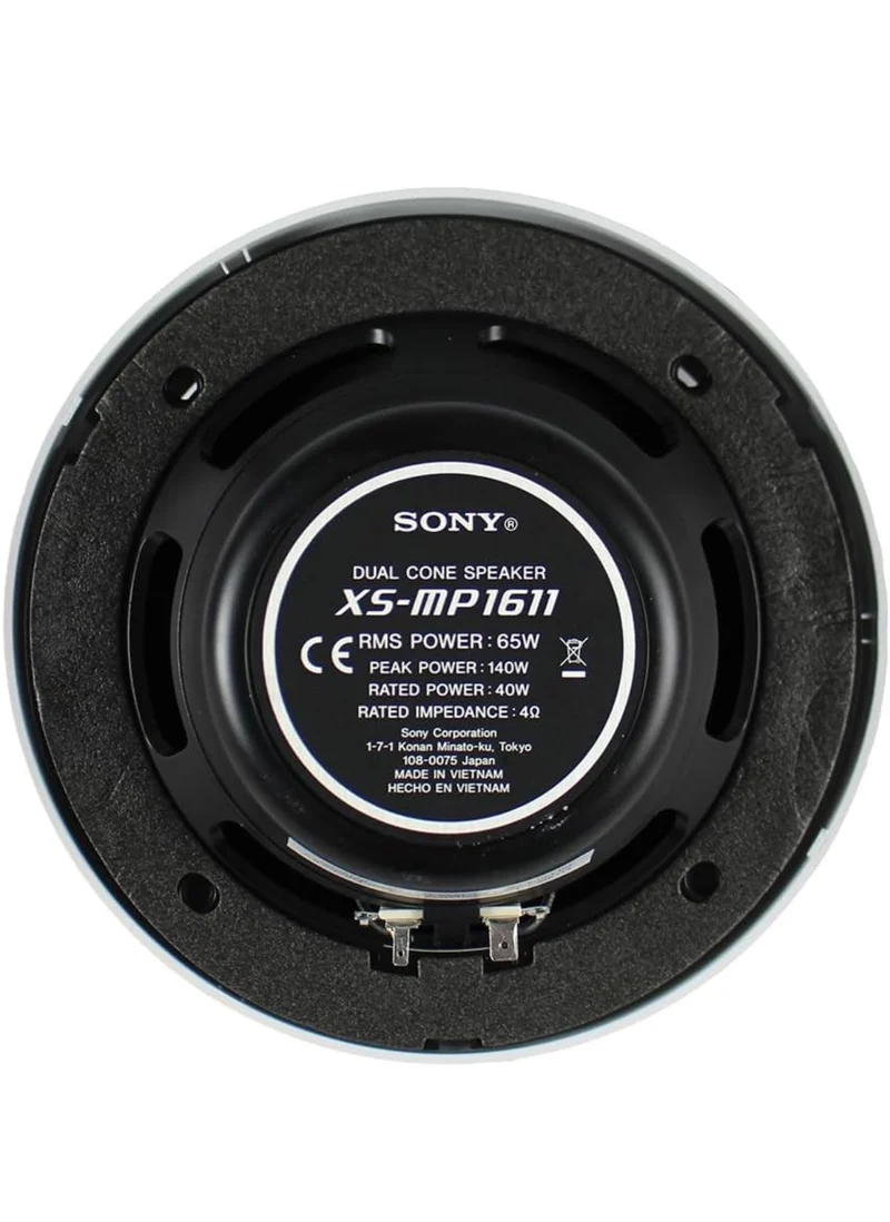 Sony Marine Audio Speakers 6.5 Inch Dual Cone Design for Boats Pools, and Other Outdoor Audio Systems - White
