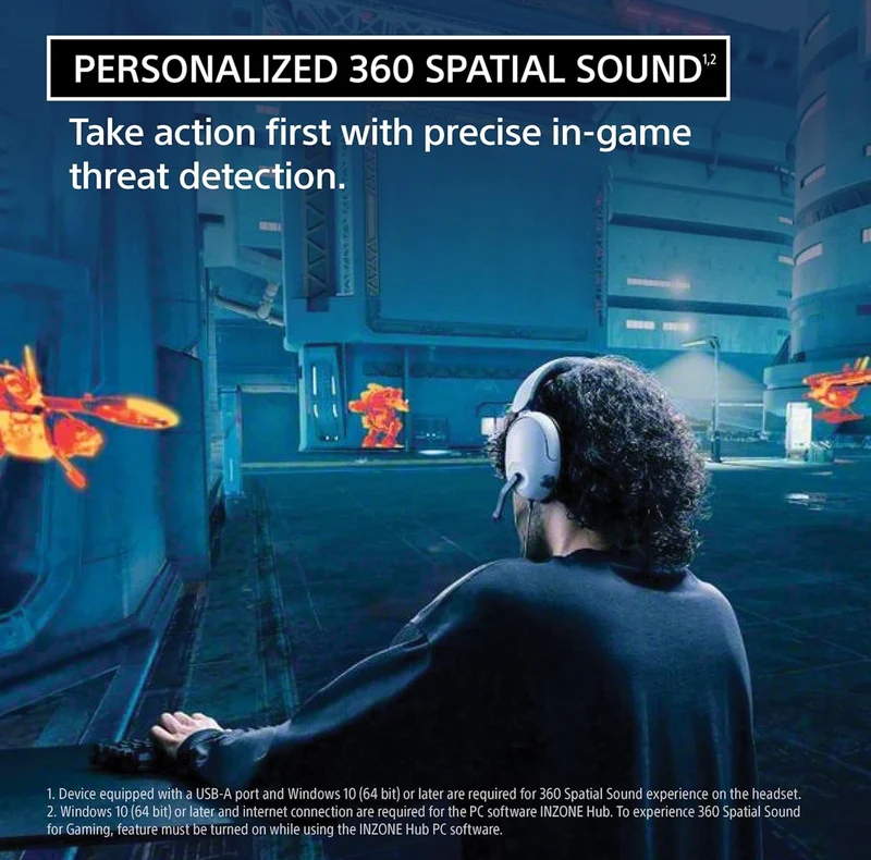 Sony INZONE H3 Wired Gaming Headphones With Mic, PS5 Headphones, Over-Ear Discord Certified MDR-G300 - (White)