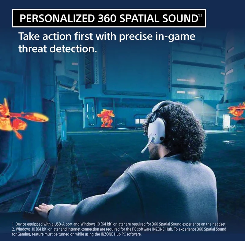 Sony INZONE H9 Gaming Headset, Wireless Noise Canceling Bluetooth Headset with Microphone, 360 Spatial Sound, for PC and PS5 (WH-G900N) - Black