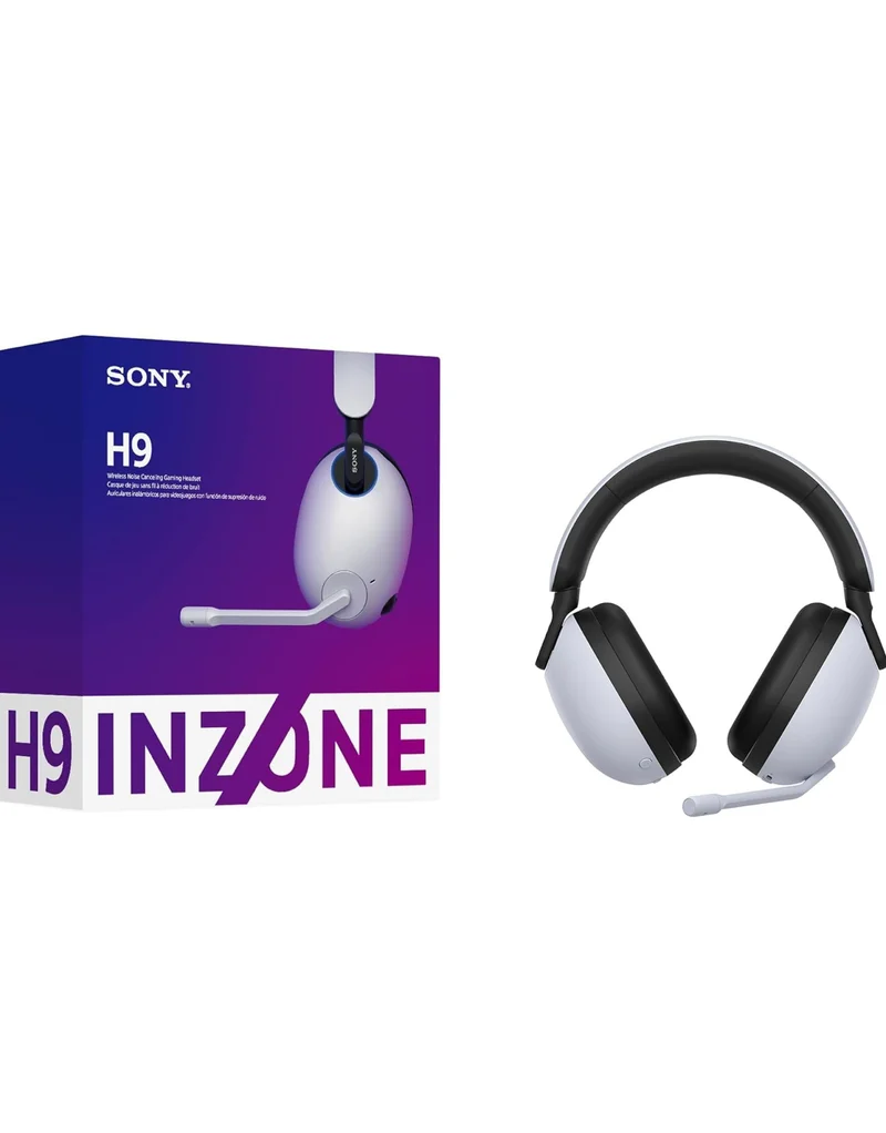 Sony INZONE H9 Gaming Headset, Wireless Noise Canceling Bluetooth Headset With Microphone, 360 Spatial Sound, For PC and PS5 (WH-G900N) - White