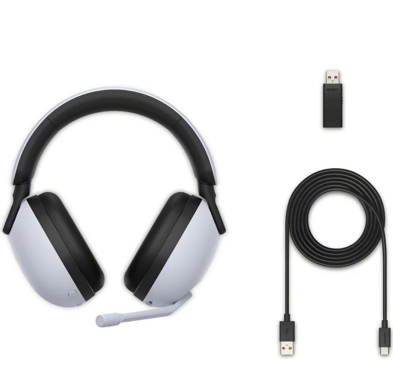 Sony INZONE H9 Gaming Headset, Wireless Noise Canceling Bluetooth Headset With Microphone, 360 Spatial Sound, For PC and PS5 (WH-G900N) - White