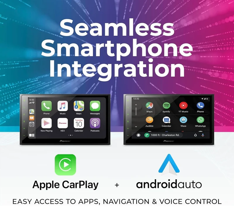 Pioneer DMH NEX Digital Multimedia Receiver, with Apple CarPlay, Android Auto, Amazon Alexa Bluetooth and Backup Camera Compatibility, 6.8” Capacitive Touchscreen