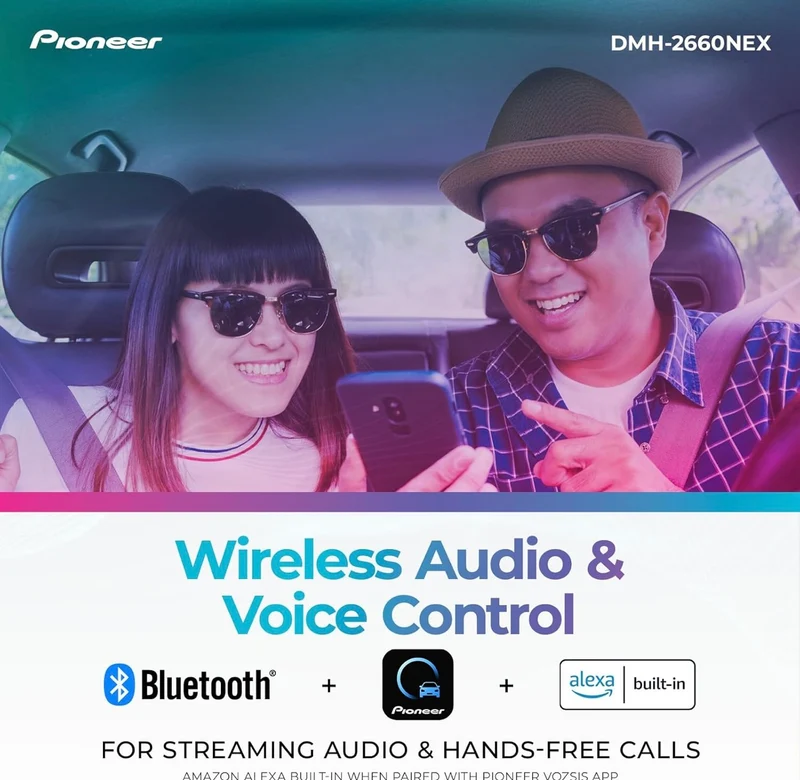 Pioneer DMH NEX Digital Multimedia Receiver, with Apple CarPlay, Android Auto, Amazon Alexa Bluetooth and Backup Camera Compatibility, 6.8” Capacitive Touchscreen