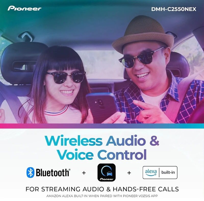 Pioneer DMH CNEX Digital Multimedia Receiver with Wired Apple CarPlay and Android Auto, 6.8" Capacitive Touchscreen, Double-DIN, Built-in Bluetooth, Amazon Alexa via App, Backup Camera Compatible