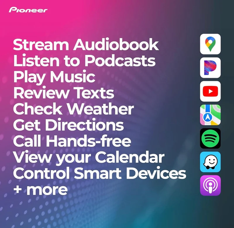 Pioneer DMH CNEX Digital Multimedia Receiver with Wired Apple CarPlay and Android Auto, 6.8" Capacitive Touchscreen, Double-DIN, Built-in Bluetooth, Amazon Alexa via App, Backup Camera Compatible