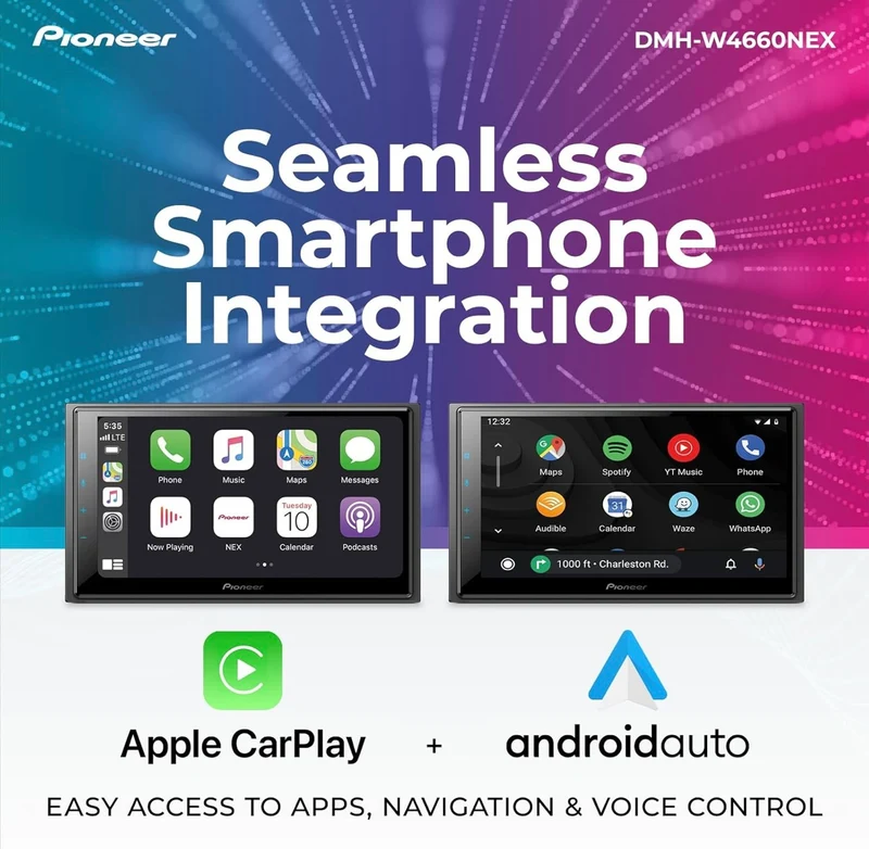 Pioneer DMHW- NEX Double Din Multimedia Digital Media Receiver, Wireless Apple CarPlay, Android Auto