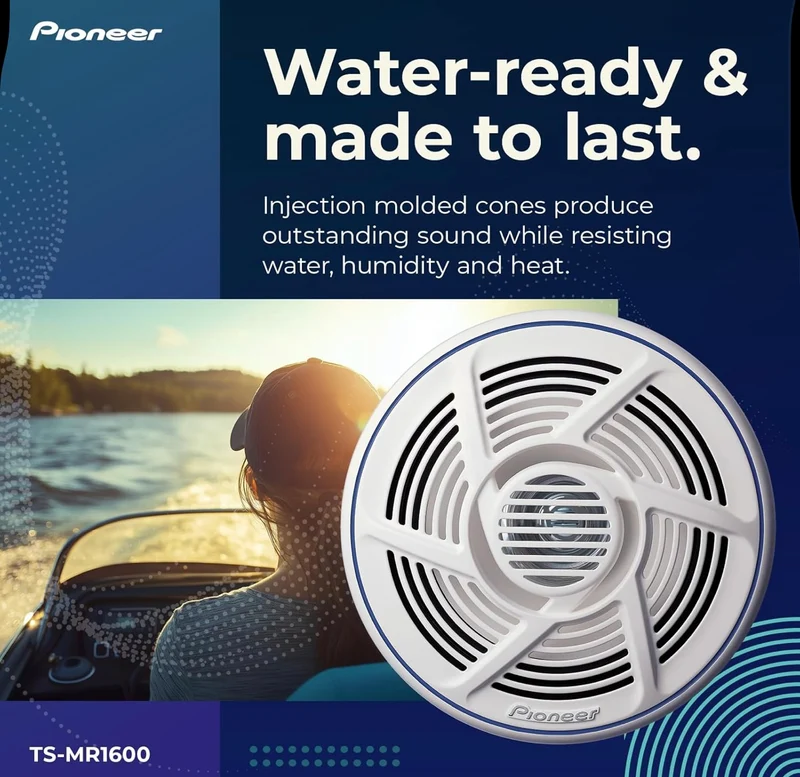 Pioneer TS-MR1600 Nautica Series 6.5-Inch Dual-Cone Marine Speaker - PAIR