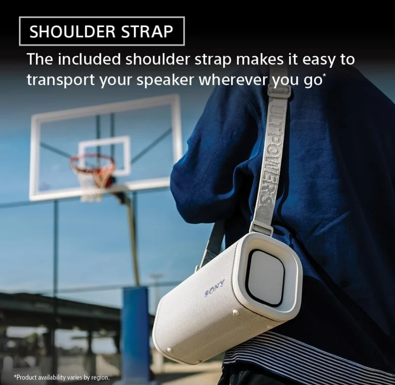 Sony ULT Field 5 Wireless Portable Bluetooth Speaker, IP67 Waterproof, Dustproof, and Rustproof with Enhanced Bass, 25 Hour Battery, 360° Party Light, and Shoulder Strap - (Off White)