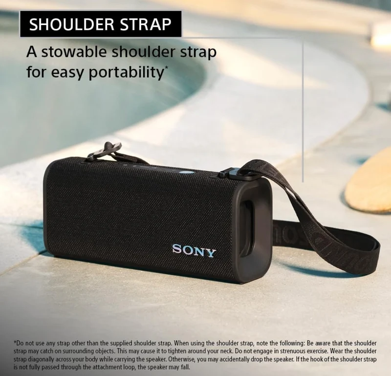 Sony ULT Field 3 Wireless Portable Bluetooth Speaker, IP67 Waterproof, Dustproof, Rustproof, and Shockproof with Enhanced Bass, 24 Hour Battery and Shoulder Strap - (Black