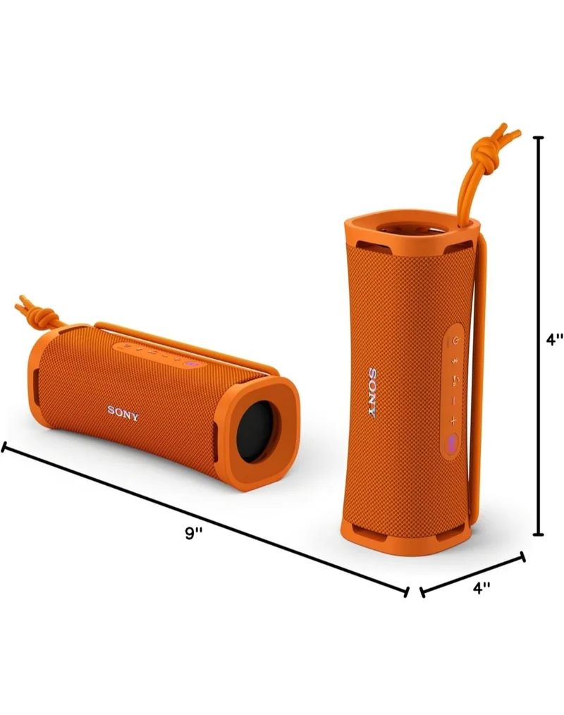 Sony ULT Field 1 Waterproof Portable Bluetooth Speaker, Enhanced Bass, 12h Battery, IP67 Rated Dustproof Shockproof Rustproof, Detachable Strap - Orange