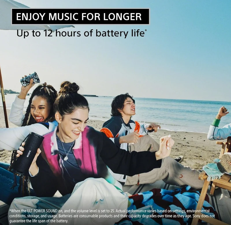 Sony ULT Field 1 Waterproof Portable Bluetooth Speaker, Enhanced Bass, 12h Battery, IP67 Rated Dustproof Shockproof Rustproof, Detachable Strap - Forest Gray
