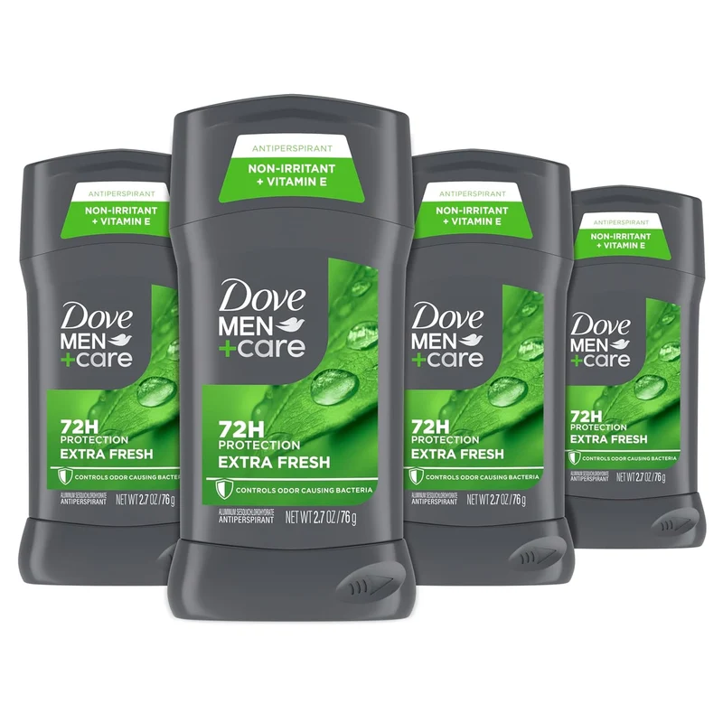 Dove Men Care Antiperspirant Deodorant Stick Extra Fresh 72-hour Sweat & Odor Protection Long-lasting Citrus scent (4PK)