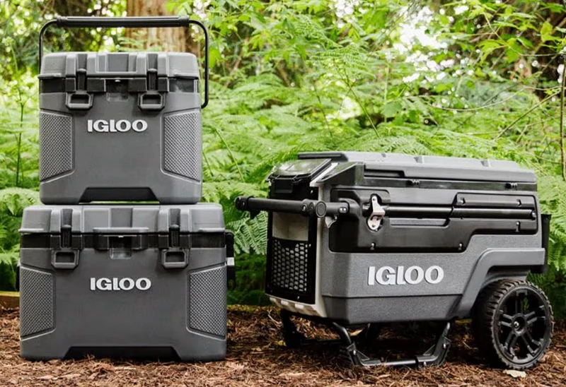 Igloo Trailmate Cooler 50Qt Durable Insulated Hard Shell Ice Chest - Carbonite
